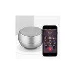 Mini haut - parleur bluetooth design m�tal bross� avec lumi�re led r�fl�chissante bt632 - argent