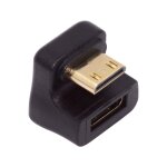 Mini hdmi mle vers mini hdmi femelle 8k @ 60hz 4k @ 120hz 180 degrs vers le haut coud adaptateur convertiss ...