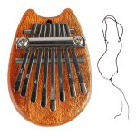 Mini kalimba 8 touches pouce piano bois massif enfants cadeau pour dbutant portable avec lanyard