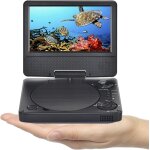 Mini lecteur dvd portable 9, 5  pour voiture et enfants avec cran pivotant hd de 7, 5  prend en charge ...