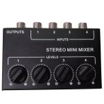 Mini mélangeur passif stéréo rca à 4 canaux, petit mélangeur, distributeur stéréo pour live et studio ... Mini mélangeur passif stéréo rca à 4 canaux, petit mélangeur, distributeur stéréo pour live et studio ...