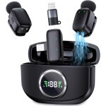 Mini micro lavalier cravate sans fil: wireless microphone pour android pc 25 m port�e 30h utilisation ...