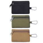 Mini pochette portefeuille tactique tanche, sac de taille, porte monnaie, porte cartes, avec mousqueton, ...