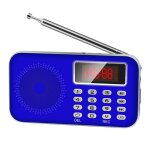 Mini poste radio fm am lecteur mp3 micro sd rechargeable bleu yonis