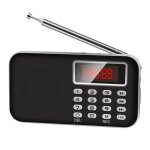 Mini poste radio fm am lecteur mp3 micro sd rechargeable noir yonis