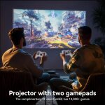 Mini projecteur 4k avec 2 manettes de jeu et plus de 10000 jeux pico projecteur hd 1080p android 12 bluetooth ...