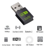 Mini rcepteur externe sans fil pour pc et ordinateur portable, adaptateur bluetooth wifi usb, 600mbps, ...