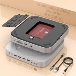 Mini station d'accueil pour mac mini m2 / m1 avec hdmi, vga, ssd / hdd sata, usb3. 0, usb 2. 0, tf et ...