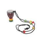 Mini tambour a main africain djembe persch, batteur jambe classique en bois, cadeau bongo