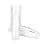 Mini tasse en verre transparent en plastique, cologique, jetable, pour boisson, dessert, dcoration ...