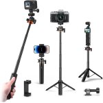 Mini trpied pour appareil photo et tlphone, 53, 3 cm, petit perche  selfie, tige d'extension vlog ...