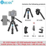 Mini trpied en fibre de carbone, compact, lger, portable, brittop, poigne, rotule, charge maximale ...