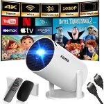 Mini videoprojecteur 1080p 4k, blanco