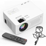 Mini vidoprojecteur portable full hd 1080p compatible avec un zoom de 50 %  100 %, bluetooth 5. 2, ...