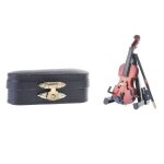 Mini violon miniature en bois de 7cm, nouveau, 1 ensemble, mod�le avec support et etui