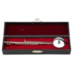 Miniature flte rplique avec support et etui plaqu or instrument modle ornements musicaux
