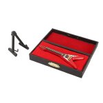 Miniature guitare electrique forme v vivid exquis mini modèle de guitare en bois avec présentoir et etui ... Miniature guitare electrique forme v vivid exquis mini modèle de guitare en bois avec présentoir et etui ...