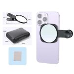 Miroir adhsif compact pour smartphone, selfie vlog, plaques mtalliques pour tlphone, iphone, samsung, ...