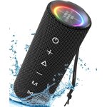 Mirtune c2 enceinte bluetooth portable, haut - parleur bluetooth 5. 3 sans fil avec lumi�re led, 360 ...