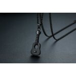 Modyle - collier d'urne de support de cendres punk, acier inoxydable, pendentifs de crmation de guitare, ...