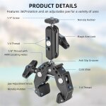 Moniteur de montage sur pince pour caméra super clamp 360 adaptateur de bras magique à rotule avec 1 ... Moniteur de montage sur pince pour caméra super clamp 360 adaptateur de bras magique à rotule avec 1 ...