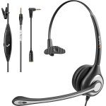 Mono mobile phone headset with noise cancelling microphone, wired smartphone headset with 3. 5 mm jack ...
