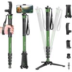 Monopode pour appareils photo 180cm avec pied, support de poigne de canne de marche en aluminium lger ...