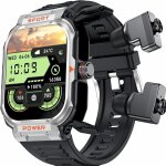Montre homme connecte militaire sport avec ecouteurs bluetooth sans fil appel clair intgr montre tws ...