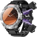 Montre intelligente pour homme avec ecouteurs sans fil, ecran tactile amoled de 1, 54 , casque bluetooth, ...