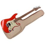 Mooer gtrs - p801rd guitare electrique - corps aulne, manche erable flamm� torr�fi� - fiesta red