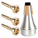 Muet de pratique droit avec embouchure de trompette (3c 5c 7c) pour les débutants en jazz Muet de pratique droit avec embouchure de trompette (3c 5c 7c) pour les débutants en jazz