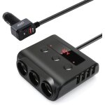 Multi prise allume cigare usb, 9 ports 180w chargeur de voiture 3 prises, charge rapide chargeur with ...