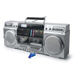 Muse m - 380gbs boombox cassettes rtro avec lecteur cd, aux et bluetooth, compatible smartphone, enregistreur ...