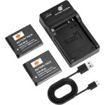 Nb - 8l lot de 2 batteries et chargeur pour appareil photo canon powershot a2200, a3000, a3100, a3200, ...