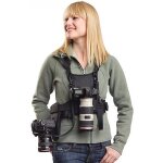 Nc - vest harnais de transport photographe sangle de poitrine corps elastique r�glable pour 2 appareils ...