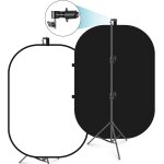 Neewer 150x200 cm chromakey noir et blanc 2 - en - 1 toile de fond pliable pop - up pliable avec support, ...