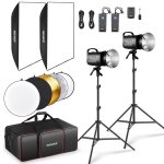 Neewer lot de 2 flashs monolight de studio 800 w - s101 - 400 w 5600 k - avec lampe de r�glage de 150 ...