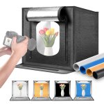 Neewer 50w mini studio photo amliore, 24 ; x24 ; pliable portable, 4 fonds, 5600k 160 led 5200lx / ...