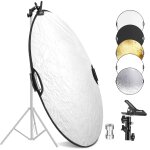 Neewer 56cm r�flecteur lumi�re avec pince et poign�es, r�flecteur photographie multi - disque pliable ...
