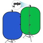 Neewer 5x7ft / 1. 5x2m toile de fond chromakey pliable avec support de 8. 5ft / 2. 6m, panneau de fond ...