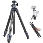 Neewer 62 ; litetrip tr�pied de voyage, fibre carbone avec t�te panoramique amovible � 360, axe central, ...