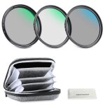 Neewer 72mm kit filtres d'objectif uv / cpl / nd sac rigide verre optique et cadre en alliage aluminium ...