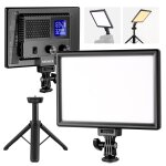 Neewer 9 ; panneau lumineux led lumi�re pour appareil photo reflex num�rique avec mini tr�pied, batterie ...