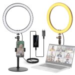 Neewer anneau lumineux de bureau haute puissance 12 ; 24w avec support pour t�l�phone, �clairage led ...
