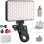 Neewer basics lampe selfie led t�l�phone, lampe � pince rechargeable 2500 - 9000k, films couleur / diffuseur ...