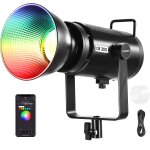 Neewer cb 300c cob lumiere video led rgb 300w avec r�flecteur, contr�le app / 2, 4g, 17 sc�nes, 29600lux ...