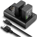 Neewer en - el25 lot de 2 batteries de rechange et chargeur usb 1350 mah et chargeur usb � double canal ...