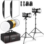 Neewer kit d'�clairage flash s102 - 400w pro (packs de 2) avec 2 d�clencheurs 2�4g�2 supports d'�clairage�2 ...