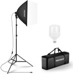 Neewer kit d'�clairage softbox �quivalent 350w, ampoule led 5700k, bo�te � lumi�re 24 x 24 pouces avec ...