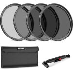Neewer kit de filtre nd fixe 58 mm nd2 nd4 nd8 nd16 filtre � densit� neutre et kit d'accessoires, stylo ...